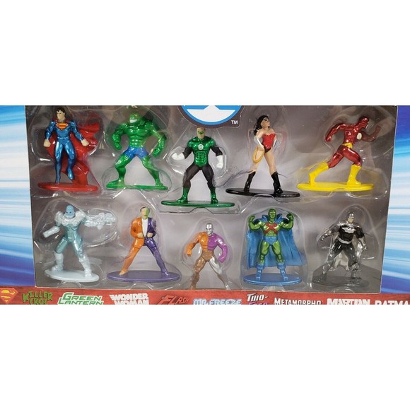 DC Universe 10 Pack Figure Collectors Set 100% Die Cast Metal Nano Metalfigs - Picture 2 of 8